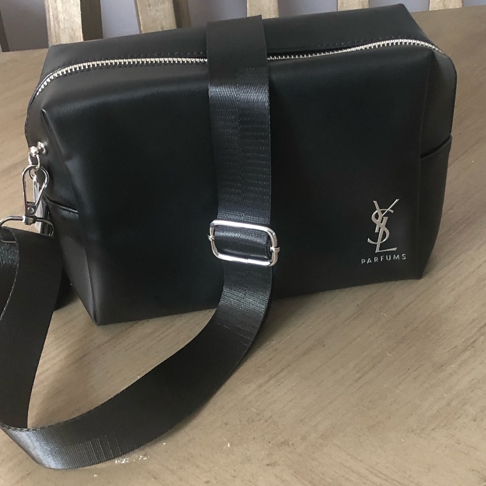 - Yves Saint Laurent YSL Black zip close Toiletries Bag  in to crossbody b… - Picture 12 of 12